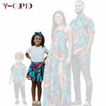African Print Matching Family Outfits – Women’s Summer Dress & Men’s Short Sleeve - Free Delivery Worldwide only at Flexi Africa