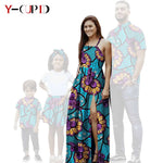 African Print Matching Family Outfits – Women’s Summer Dress & Men’s Short Sleeve - Free Delivery Worldwide only at Flexi Africa