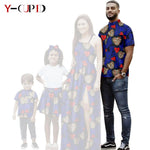 African Print Matching Family Outfits – Women’s Summer Dress & Men’s Short Sleeve - Free Delivery Worldwide only at Flexi Africa