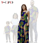 African Print Matching Family Outfits – Women’s Summer Dress & Men’s Short Sleeve - Free Delivery Worldwide only at Flexi Africa