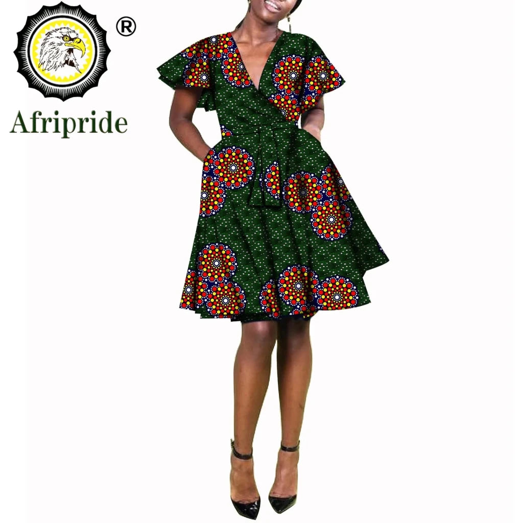African Print Plus Size Dashiki Dress for Women – Ankara Wax Fabric Bazin Riche Party Dress - Free Delivery Worldwide only at Flexi Africa