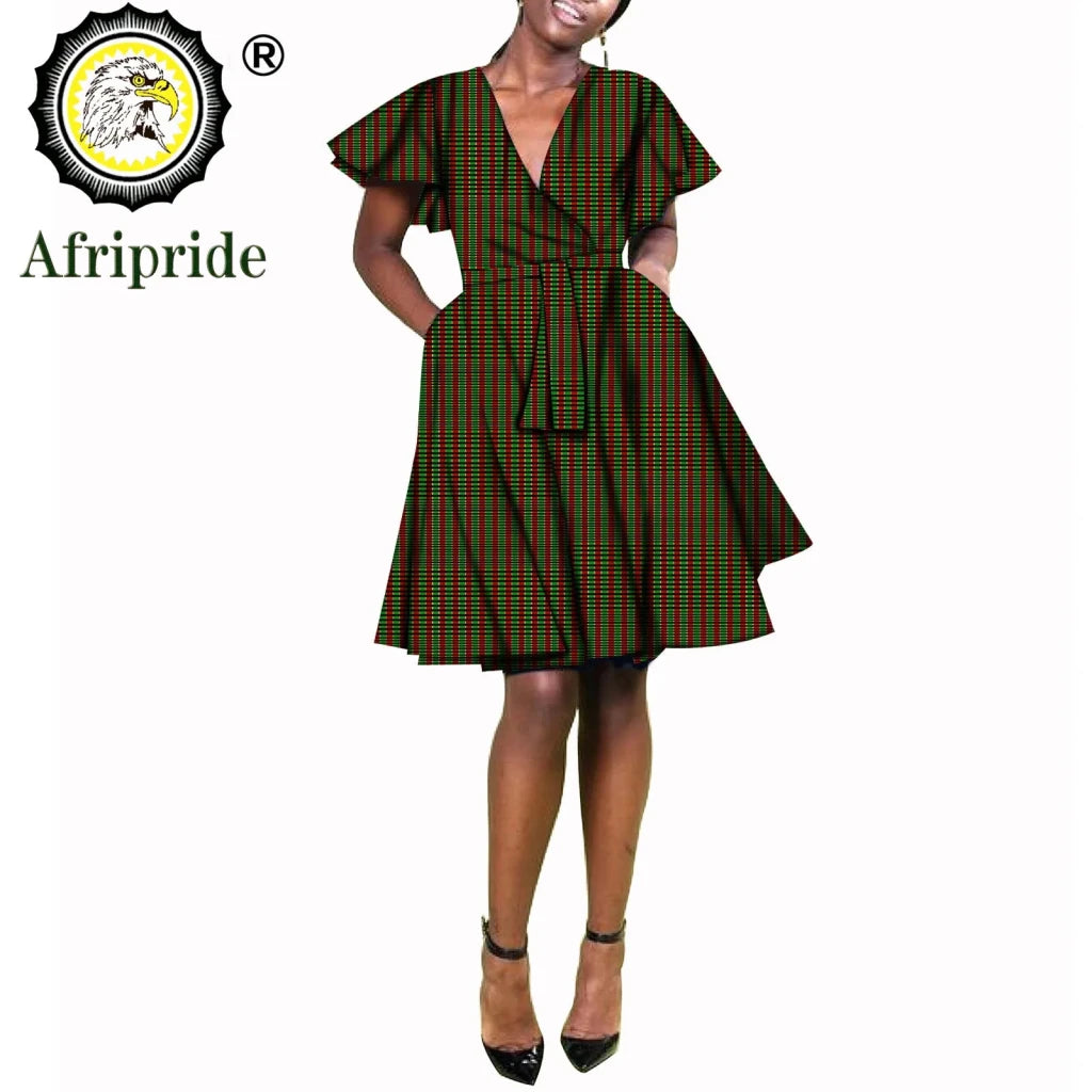 African Print Plus Size Dashiki Dress for Women – Ankara Wax Fabric Bazin Riche Party Dress - Free Delivery Worldwide only at Flexi Africa