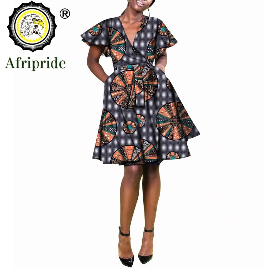 African Print Plus Size Dashiki Dress for Women – Ankara Wax Fabric Bazin Riche Party Dress - Free Delivery Worldwide only at Flexi Africa