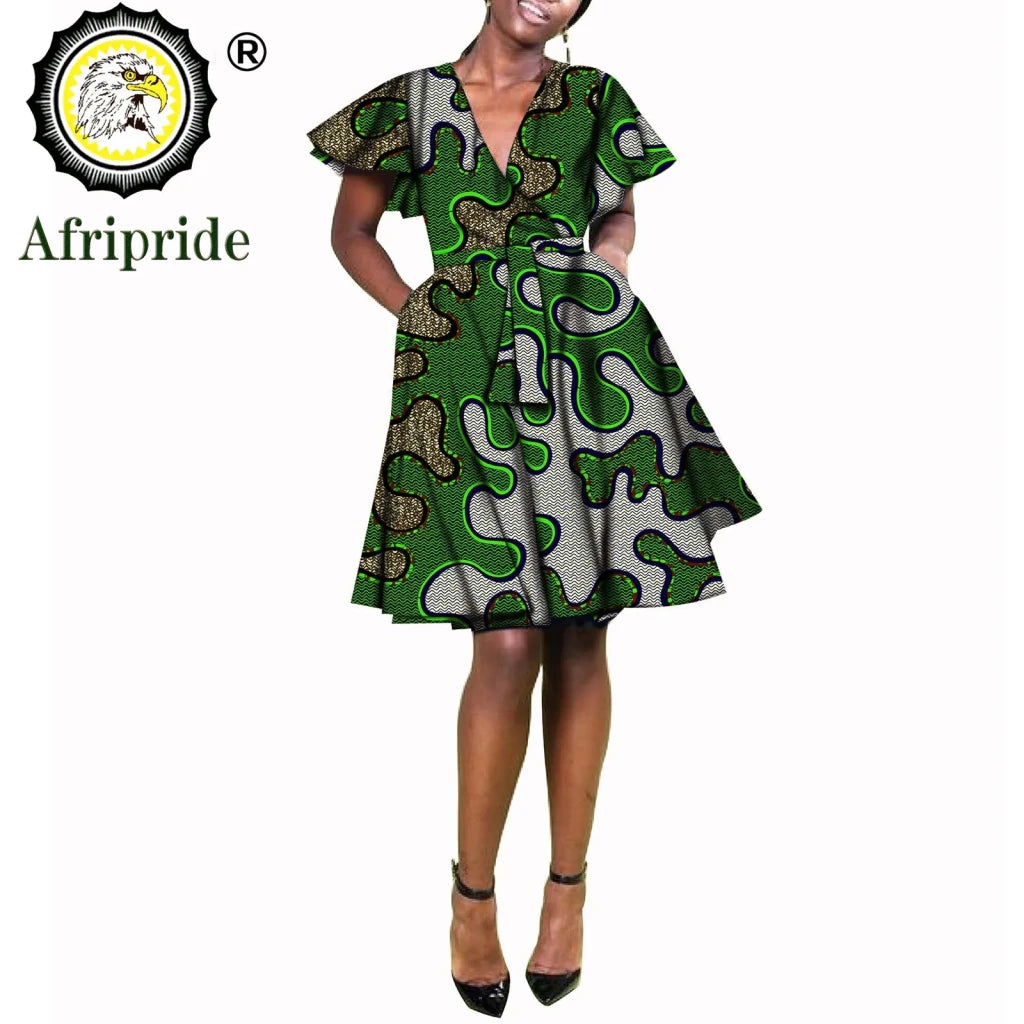 African Print Plus Size Dashiki Dress for Women – Ankara Wax Fabric Bazin Riche Party Dress - Free Delivery Worldwide only at Flexi Africa