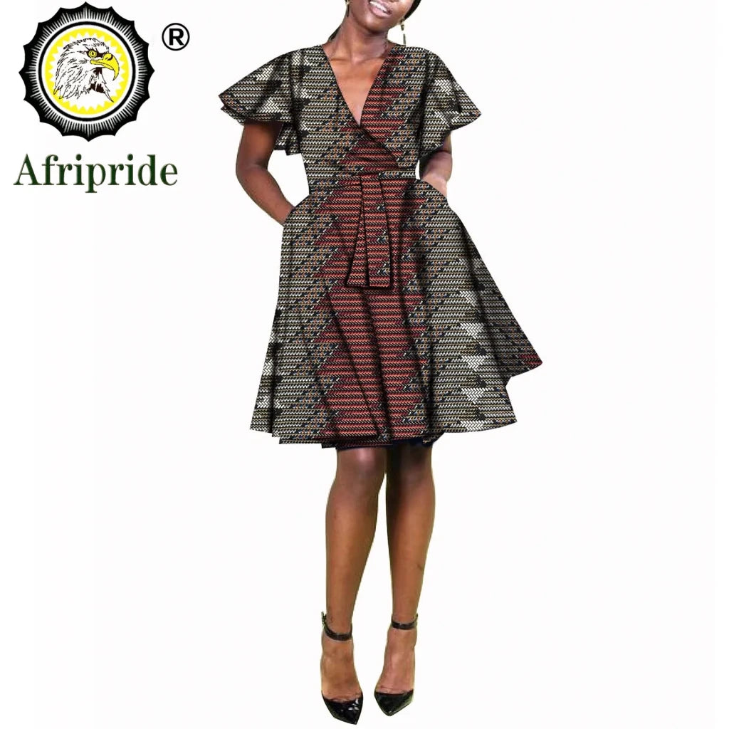 African Print Plus Size Dashiki Dress for Women – Ankara Wax Fabric Bazin Riche Party Dress - Free Delivery Worldwide only at Flexi Africa
