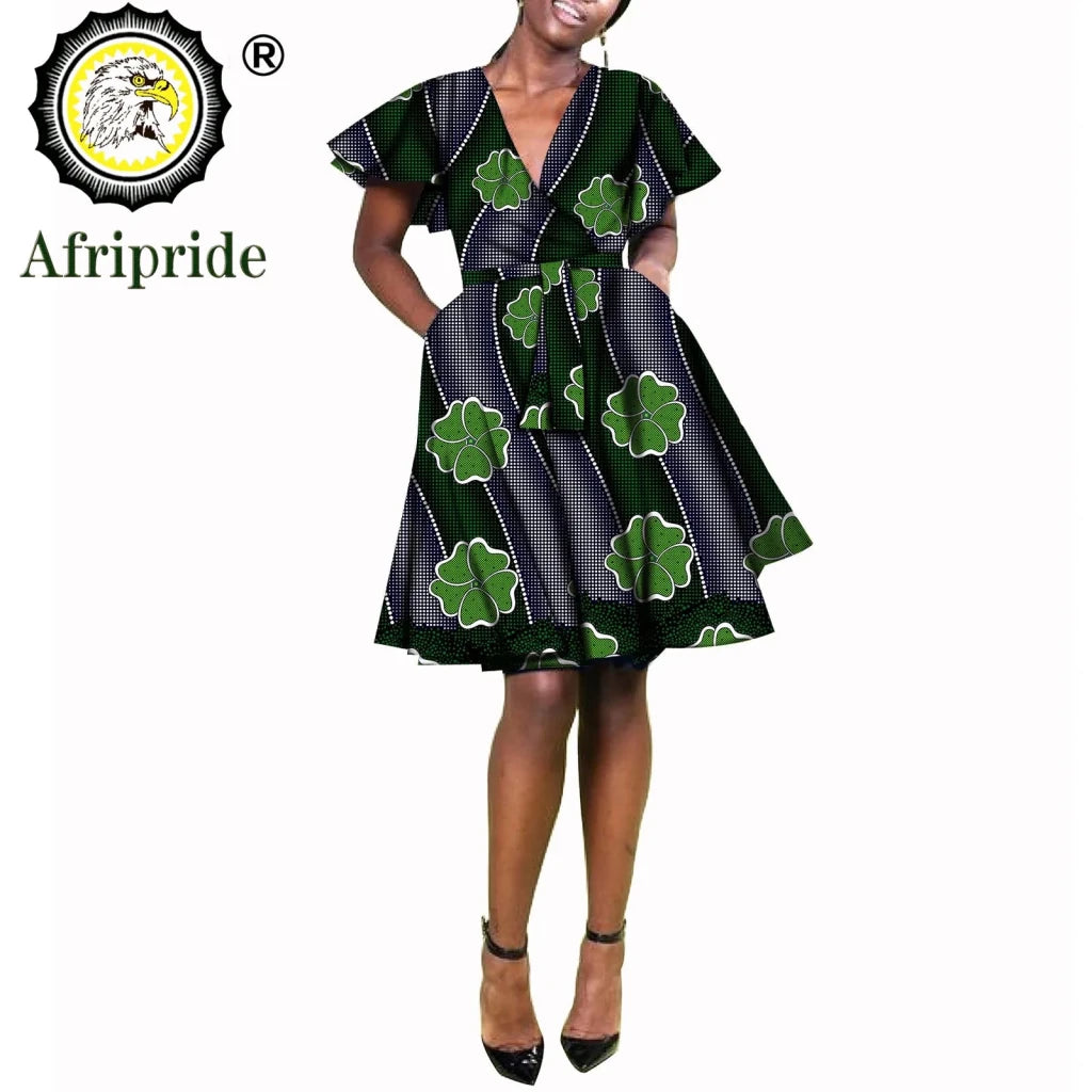 African Print Plus Size Dashiki Dress for Women – Ankara Wax Fabric Bazin Riche Party Dress - Free Delivery Worldwide only at Flexi Africa