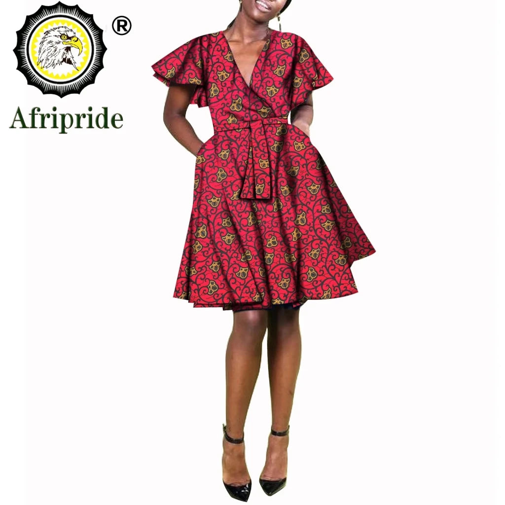African Print Plus Size Dashiki Dress for Women – Ankara Wax Fabric Bazin Riche Party Dress - Free Delivery Worldwide only at Flexi Africa