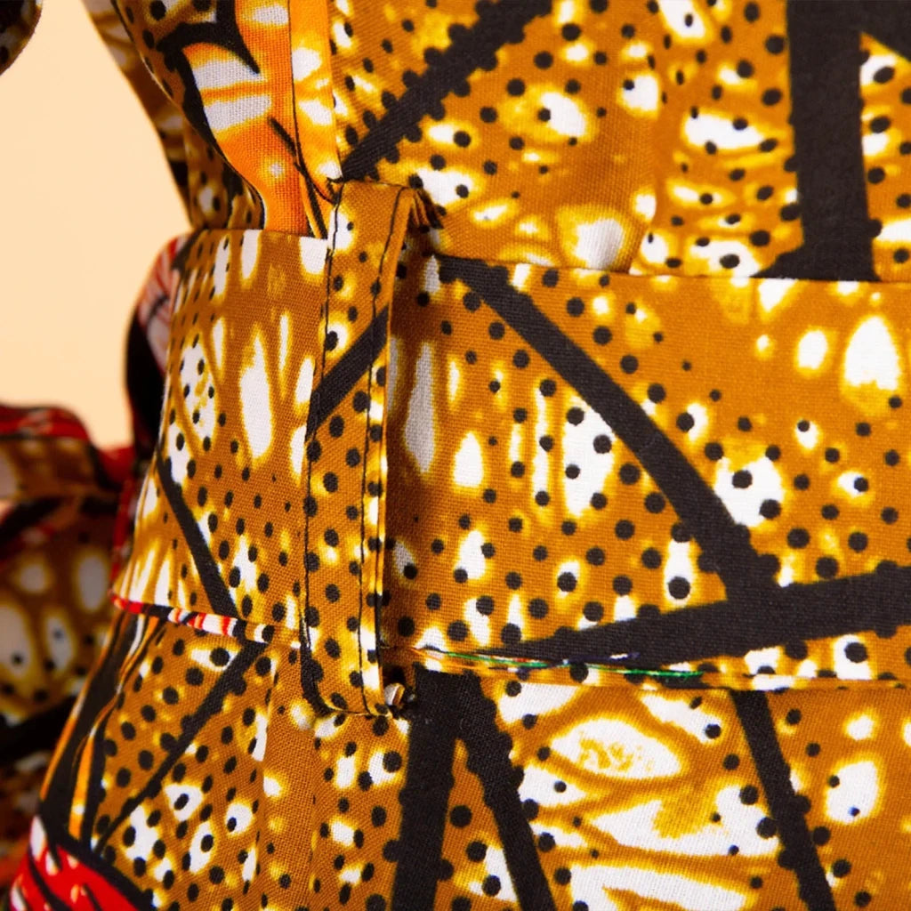 African Print Short Sleeve O-Neck Jumpsuit for Women with Belt – Ankara Casual Outfit - Free Delivery Worldwide only at Flexi Africa