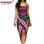 African Print Sleeveless O-Neck Midi Cotton Dress for Women - Free Delivery Worldwide only at Flexi Africa