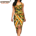 African Print Sleeveless O-Neck Midi Cotton Dress for Women - Free Delivery Worldwide only at Flexi Africa
