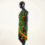African Print Sleeveless O-Neck Midi Cotton Dress for Women - Free Delivery Worldwide only at Flexi Africa