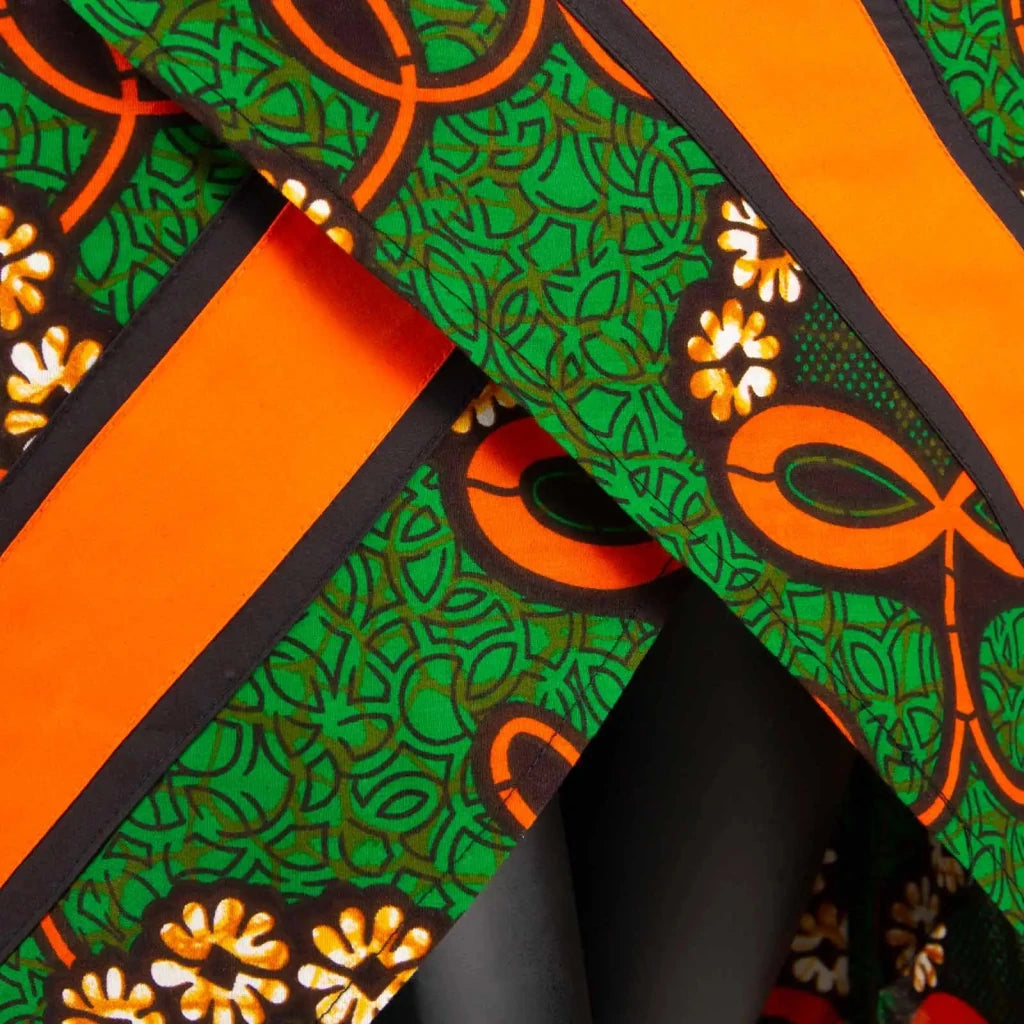 African Print Sleeveless O-Neck Midi Cotton Dress for Women - Free Delivery Worldwide only at Flexi Africa