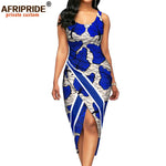 African Print Sleeveless O-Neck Midi Cotton Dress for Women - Free Delivery Worldwide only at Flexi Africa