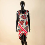 African Print Sleeveless O-Neck Midi Cotton Dress for Women - Free Delivery Worldwide only at Flexi Africa
