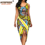 African Print Sleeveless O-Neck Midi Cotton Dress for Women - Free Delivery Worldwide only at Flexi Africa