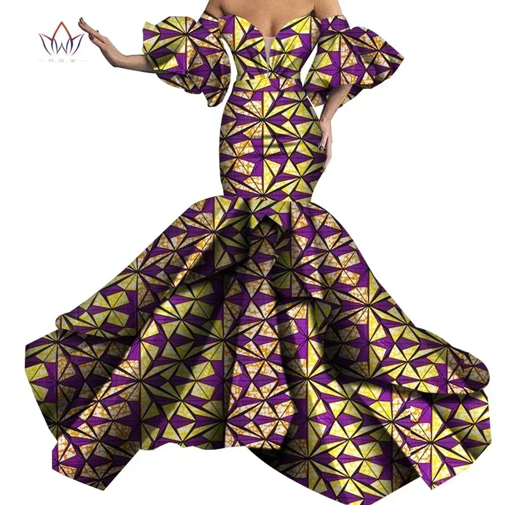 African Print Strapless Maxi Dress - Free Delivery Worldwide only at Flexi Africa