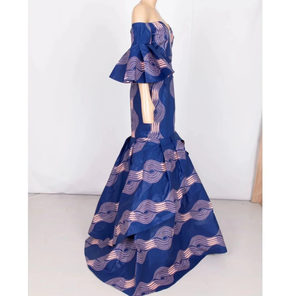 African Print Strapless Maxi Dress - Free Delivery Worldwide only at Flexi Africa