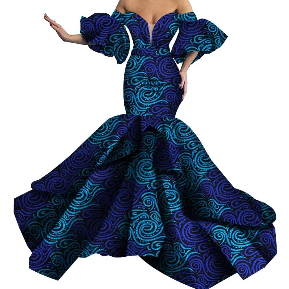 African Print Strapless Maxi Dress - Free Delivery Worldwide only at Flexi Africa