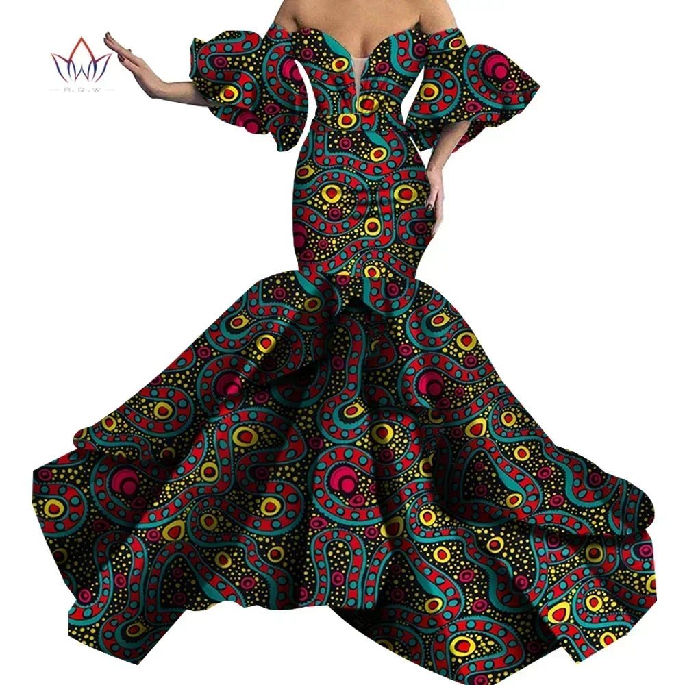African Print Strapless Maxi Dress - Free Delivery Worldwide only at Flexi Africa