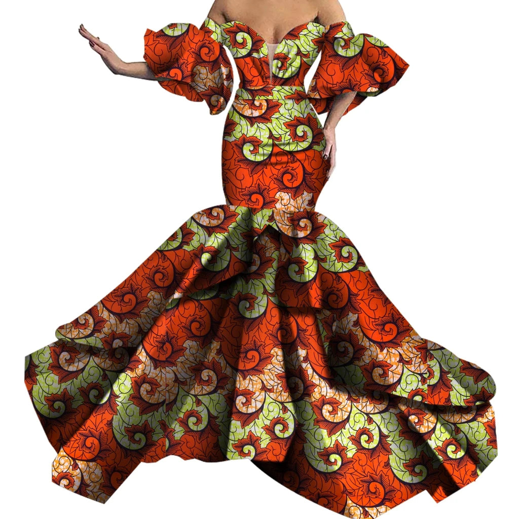 African Print Strapless Maxi Dress - Free Delivery Worldwide only at Flexi Africa