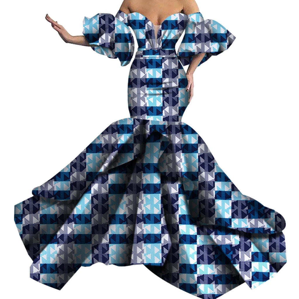 African Print Strapless Maxi Dress - Free Delivery Worldwide only at Flexi Africa