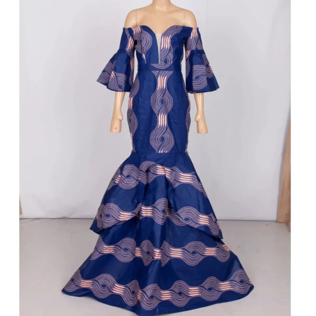 African Print Strapless Maxi Dress - Free Delivery Worldwide only at Flexi Africa