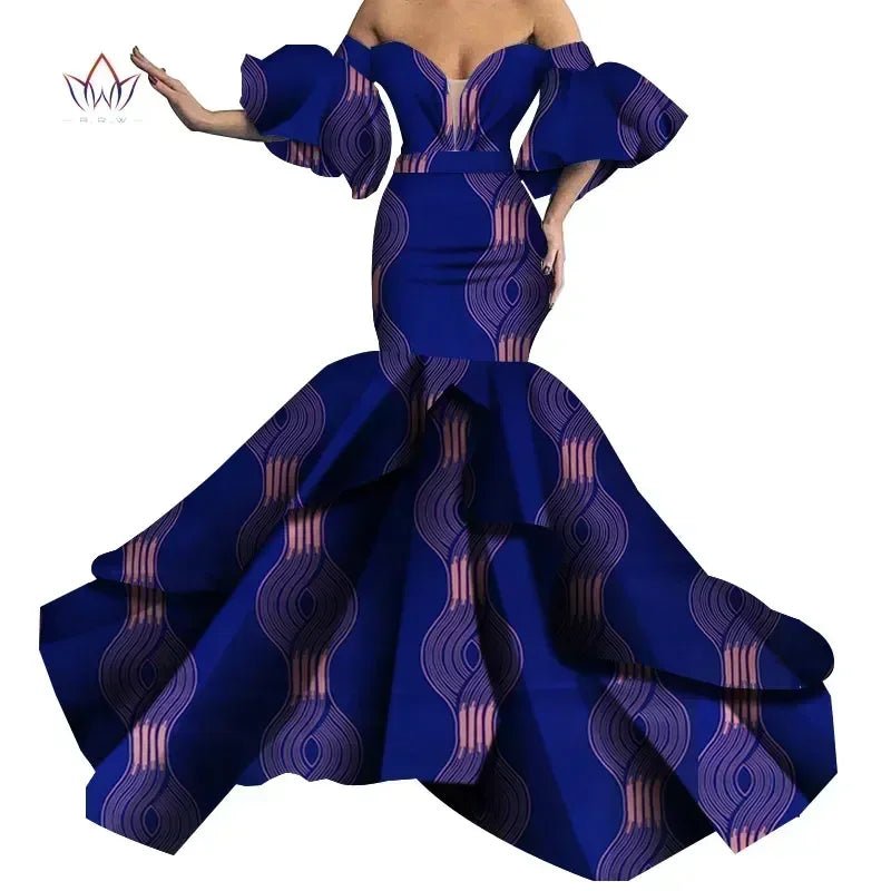 African Print Strapless Maxi Dress - Free Delivery Worldwide only at Flexi Africa