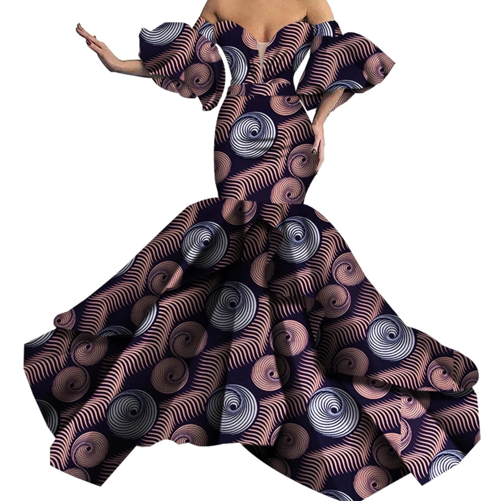 African Print Strapless Maxi Dress - Free Delivery Worldwide only at Flexi Africa