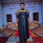 African Rhinestone Two-Piece Cape Dress | Luxury Women's Elegant Gown - Free Delivery Worldwide only at Flexi Africa