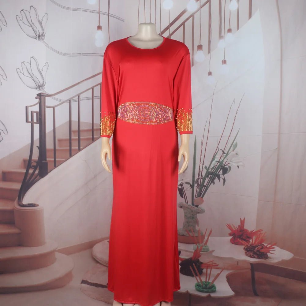 African Rhinestone Two-Piece Cape Dress | Luxury Women's Elegant Gown - Free Delivery Worldwide only at Flexi Africa