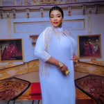 African Rhinestone Two-Piece Cape Dress | Luxury Women's Elegant Gown - Free Delivery Worldwide only at Flexi Africa