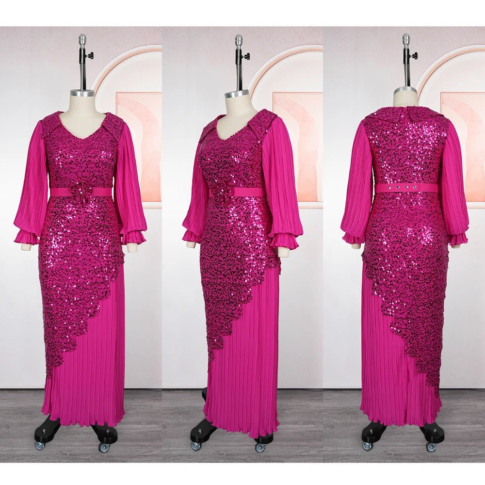 African Sequin Party Wedding Robe Africaine - Free Delivery Worldwide only at Flexi Africa