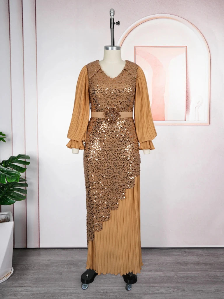 African Sequin Party Wedding Robe Africaine - Free Delivery Worldwide only at Flexi Africa