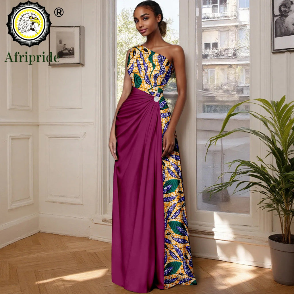 African Sleeveless Off-Shoulder Maxi Dresses for Women | High-Waist Ankara Party Wear - Flexi Africa African Sleeveless Off-Shoulder Maxi Dresses for Women | High-Waist Ankara Party Wear - Flexi Africa