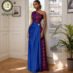 African Sleeveless Off - Shoulder Maxi Dresses for Women | High - Waist Ankara Party Wear - Free Delivery Worldwide only at Flexi Africa