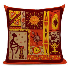 African Style Cushion Cover Tribal Geometric Pattern Decorative Linen Pillow Case Cover for Sofa Home Decor - Flexi Africa
