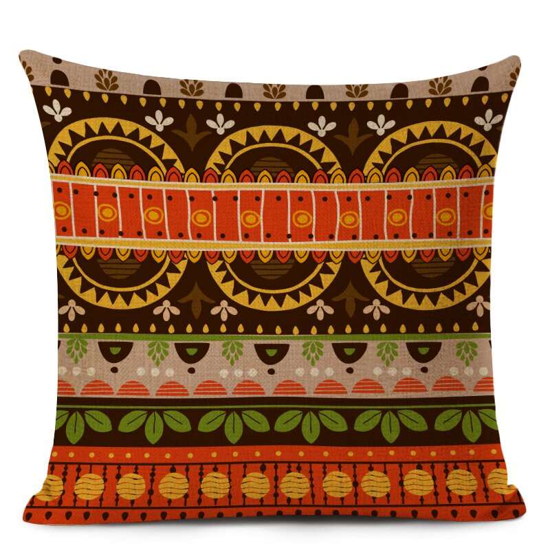 African Style Cushion Cover Tribal Ethnic Geometric Pattern Decorative Linen Pillow Case Cover for Sofa Home Decor - Flexi Africa - Flexi Africa offers Free Delivery Worldwide - Vibrant African traditional clothing showcasing bold prints and intricate designs