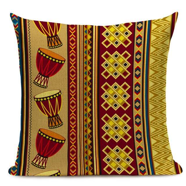 African Style Cushion Cover Tribal Ethnic Geometric Pattern Decorative Linen Pillow Case Cover for Sofa Home Decor - Flexi Africa - Flexi Africa offers Free Delivery Worldwide - Vibrant African traditional clothing showcasing bold prints and intricate designs