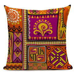 African Style Cushion Cover Tribal Geometric Pattern Decorative Linen Pillow Case Cover for Sofa Home Decor - Flexi Africa