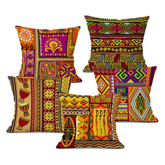 African Style Cushion Cover Tribal Ethnic Geometric Pattern Decorative Linen Pillow Case Cover for Sofa Home Decor - Flexi Africa - Flexi Africa offers Free Delivery Worldwide - Vibrant African traditional clothing showcasing bold prints and intricate designs