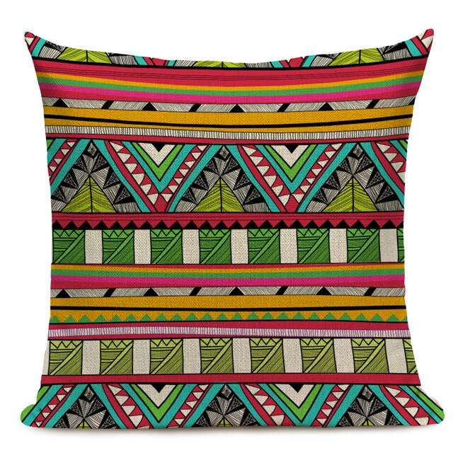 African Style Cushion Cover Tribal Ethnic Geometric Pattern Decorative Linen Pillow Case Cover for Sofa Home Decor - Flexi Africa - Flexi Africa offers Free Delivery Worldwide - Vibrant African traditional clothing showcasing bold prints and intricate designs