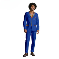 African Suits for Men Traditional Wedding Designed Slim Fit Jacket Pants Set with Breastbin High Quality Suit Mens Clothes - Free Delivery Worldwide only at Flexi Africa