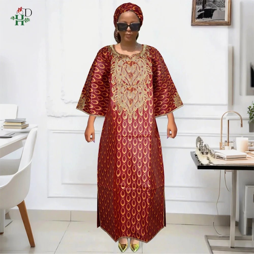 African Traditional Dress for Women – Kanga Dashiki Bazin Robe, Elegant Evening & Party Wear - Free Delivery Worldwide only at Flexi Africa