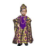 African Traditional Kids Outfit for Boys – Ankara Embroidered Dashiki Set - Free Delivery Worldwide only at Flexi Africa