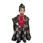 African Traditional Kids Outfit for Boys – Ankara Embroidered Dashiki Set - Free Delivery Worldwide only at Flexi Africa