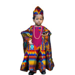 African Traditional Kids Outfit for Boys – Ankara Embroidered Dashiki Set - Free Delivery Worldwide only at Flexi Africa