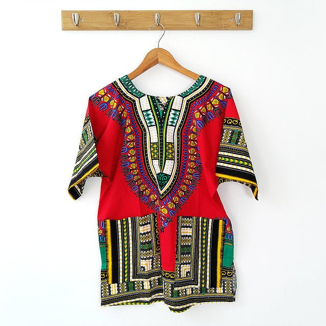 African Traditional Print Cotton Dashiki T-shirts Fashion Clothing - Flexi Africa - Flexi Africa offers Free Delivery
