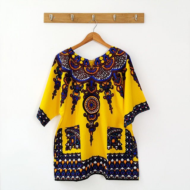 African Traditional Print Cotton Dashiki T-shirts Fashion Clothing - Flexi Africa - Flexi Africa offers Free Delivery