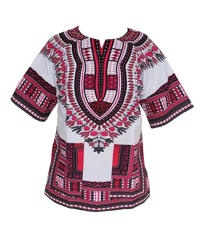 African Tribal Floral Dashiki Dress – Comfortable Traditional Unisex Outfit - Free Delivery Worldwide only at Flexi Africa