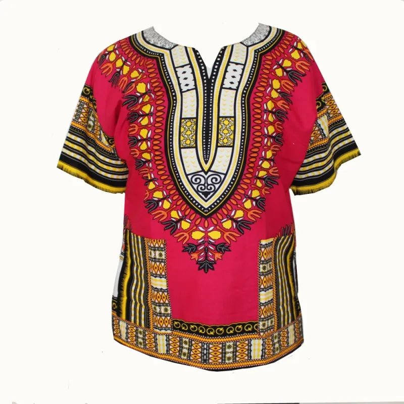 African Tribal Floral Dashiki Dress – Comfortable Traditional Unisex Outfit - Free Delivery Worldwide only at Flexi Africa